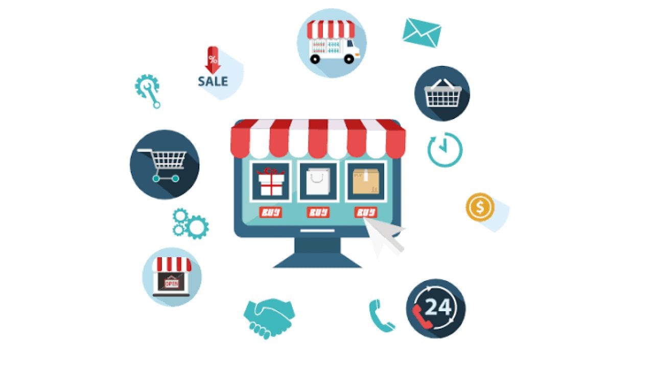 استخدام الإنترنت في البيع والشراء وتسويق المنتجات والتواصل مع العملاء إلكترونياً