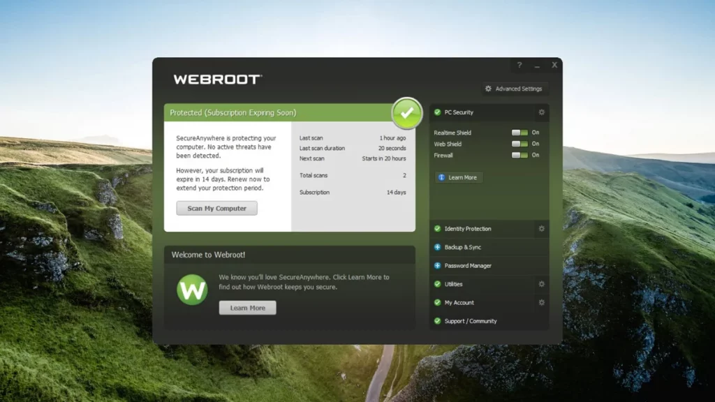 برنامج Webroot Secureanywhere Antivirus